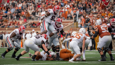 Georgia Bulldogs Football vs Texas Longhorns Football Match Player Stats